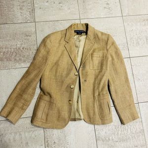 Ralph Lauren Blue Label Knit Linen/Silk Beige Blazer - Sz 6